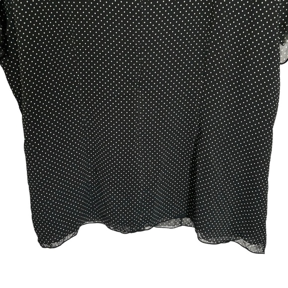 NWT Sag Harbor Blouse Polka Dot Sheer Ruffles V-neck Office Workwear Size 2X - Picture 9 of 13